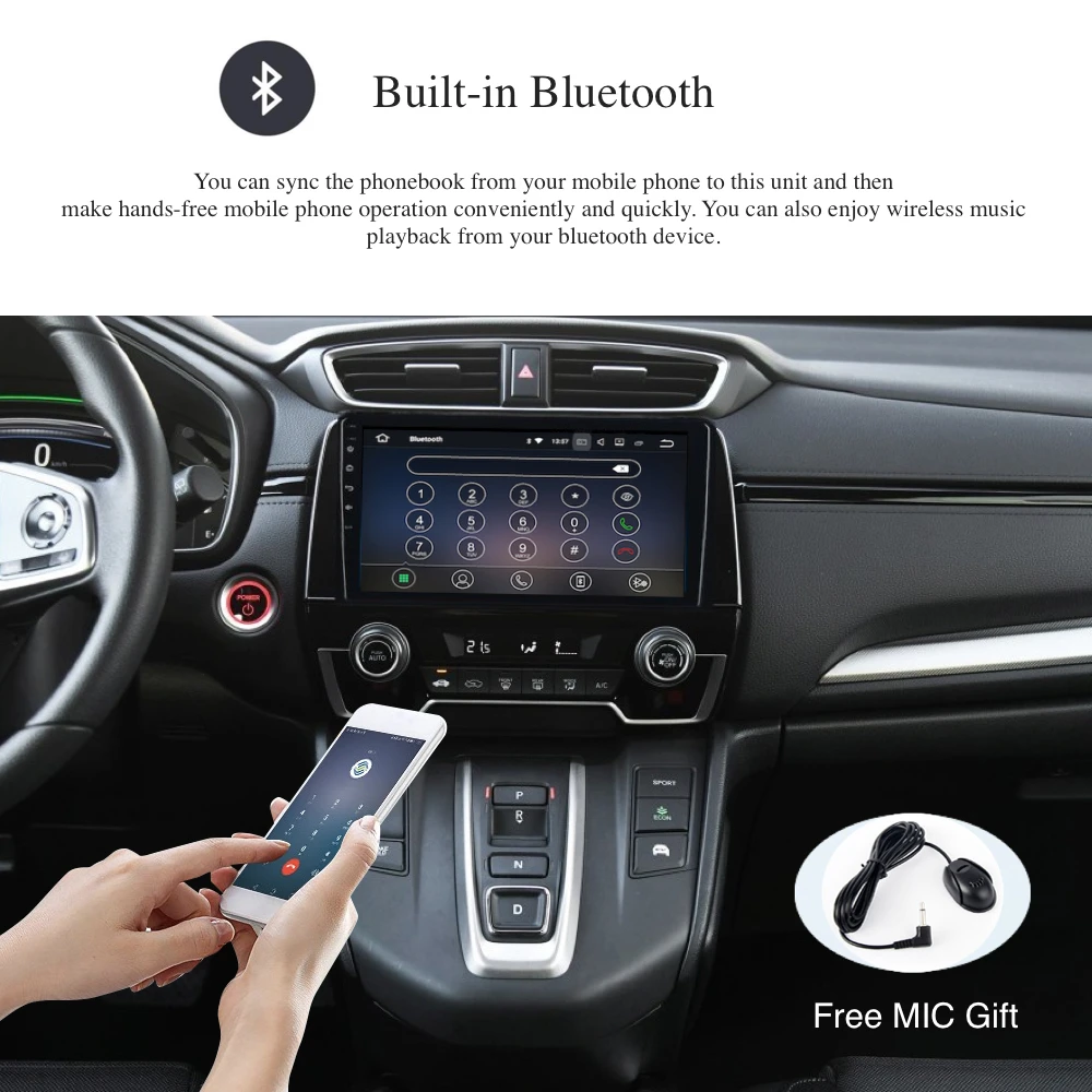 Top 9" 2.5D IPS Screen Android 8.0 Car Stereo for Honda CR-V 2018 Multimedia for CRV Built-in GPS Navigation Wifi SWC USB BT carplay 2