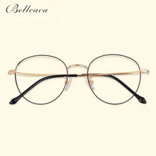 Bellcaca, оправа для очков из чистого титана, Женские винтажные круглые очки, компьютерные оптические прозрачные линзы, оправа для очков, женские BC796