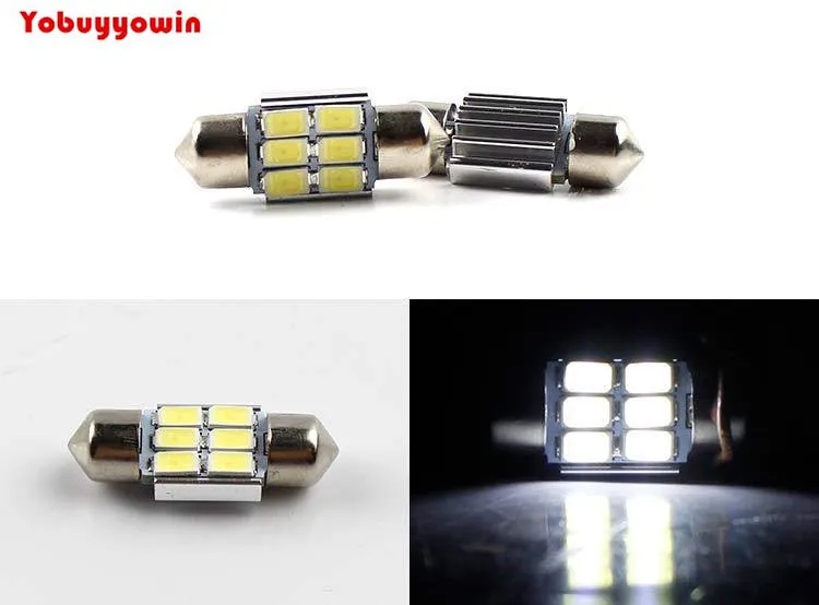 

10pcs 31mm 6 SMD 5630 Car Festoon Interior LED Canbus Dome Map Light Bulb DE 3175