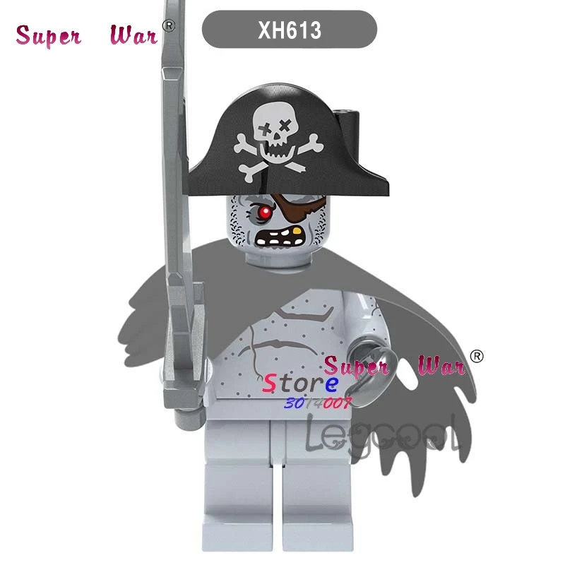 

1PCS model building block action figure starwars superheroes Pirates of the Caribbean Ghost zombie captain diy toys for kid gift