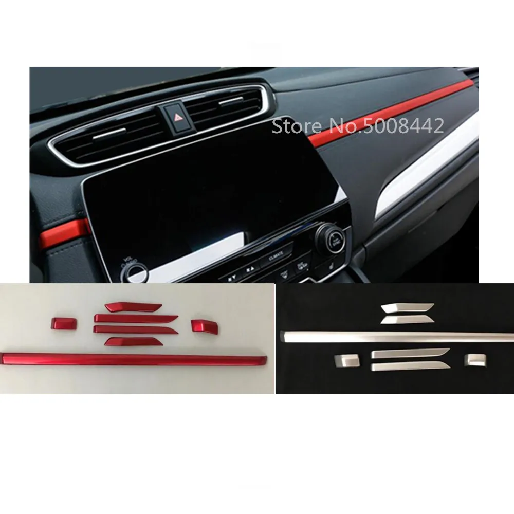 

For Honda CRV CR-V 2017 2018 2019 car inside styling Glove box middle control dashboard panel Audio Speak Sound trim 7pcs