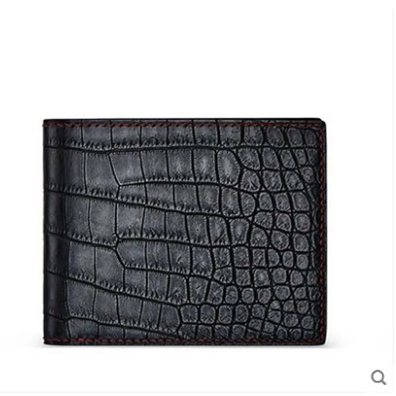 

gete 2019 The new handmade Nile crocodile wallet men's belly short wallet large capacity men wallet