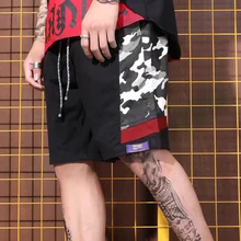 Оригинальная Мужская мода в стиле хип-хоп, сбоку камуфляж, Короткие свободные галстуки, пять Шорты