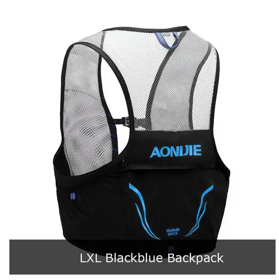 AONIJIE 2.5L Outdoor Lightweight Hydration Backpack Rucksack Bag Vest Hiking Camping Running Marathon 500ML Soft Flask - Цвет: Blue-LXL