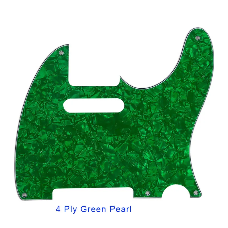 Запчасти для гитары Pleroo-для стандарта США, 5 винтовых отверстий, 52 года, Tele Telecaster, гитарная накладка, царапина, Многоцветный выбор - Цвет: 4Ply Green Pearl