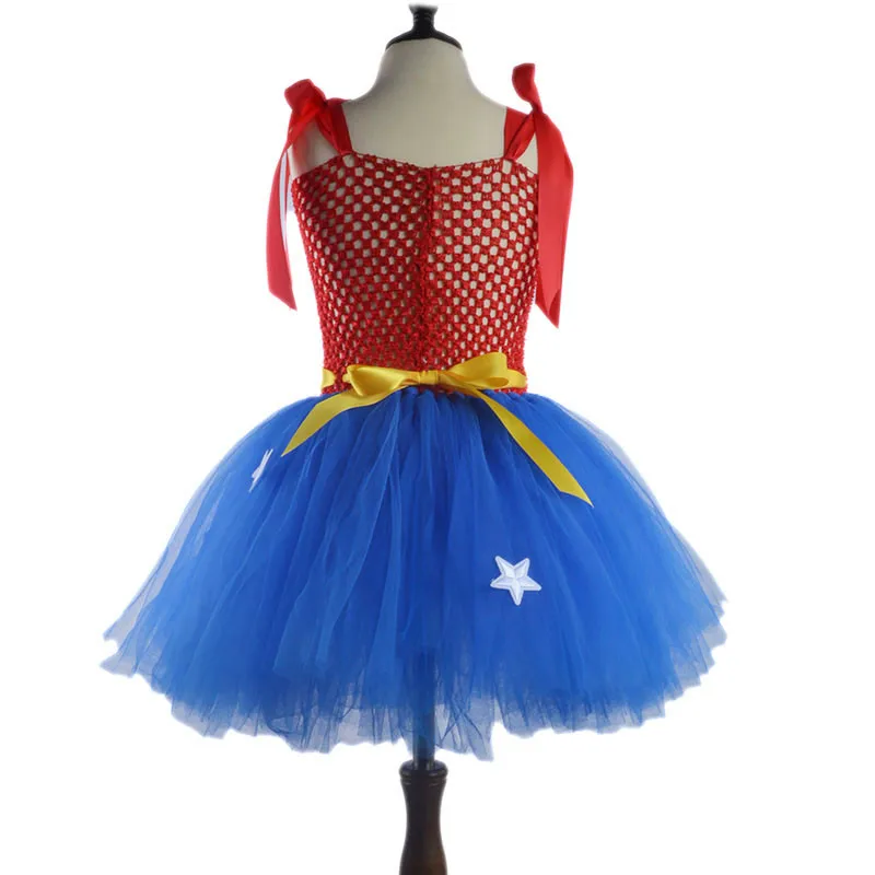 Костюм Чудо-Женщина для Хеллоуина, детское платье для девочек, костюмы супергероя для девочек, детская юбка-пузырь