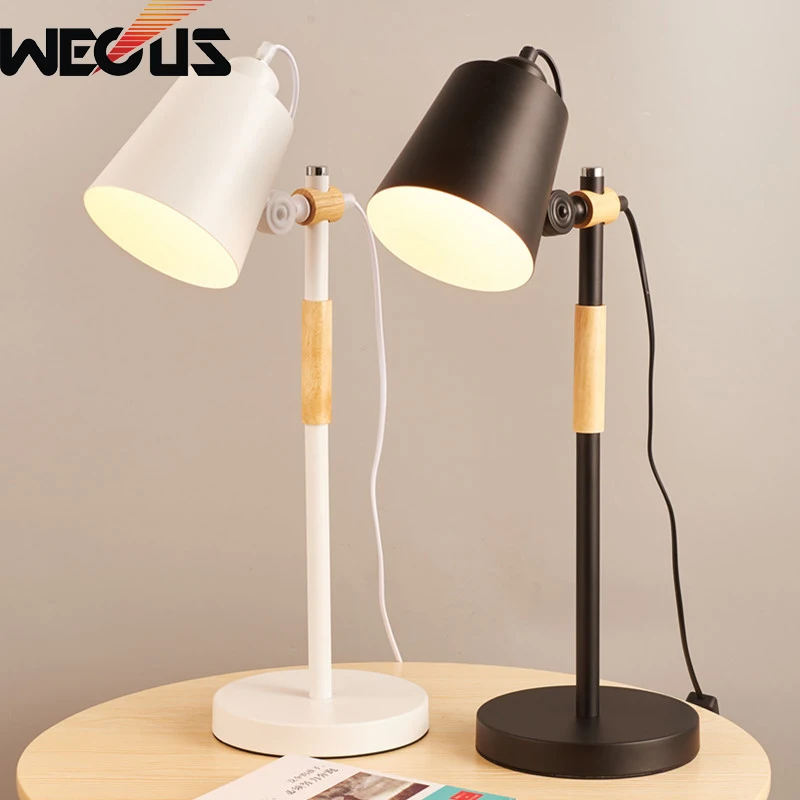 Eye protect study table lamp office bedroom bedside light art personality Nordic concise adjustable lamp