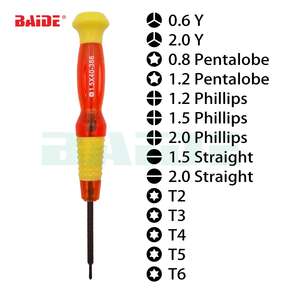 

4 x 135mm 0.6Y 0.8 Pentalobe Phillips 2.0 Straight T4 T5 T6 Y00 P5 Screwdriver Transparent Red S2 Steel Magnetic 500pcs