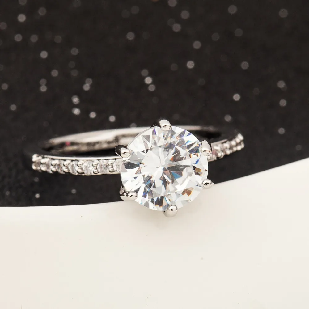 Новые Классические кольца с кристаллами для помолвки, дизайнерские кольца для женщин, AAA белый циркон, кубические Элегантные кольца для женщин, обручальное украшение