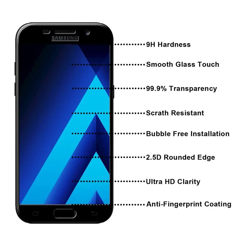 Защитная пленка из закаленного Стекло для samsung Galaxy A5 A7 A3 J3 J5 J7 S 7 6 Plus Note 5 J5 с полным покрытием Экран протектор