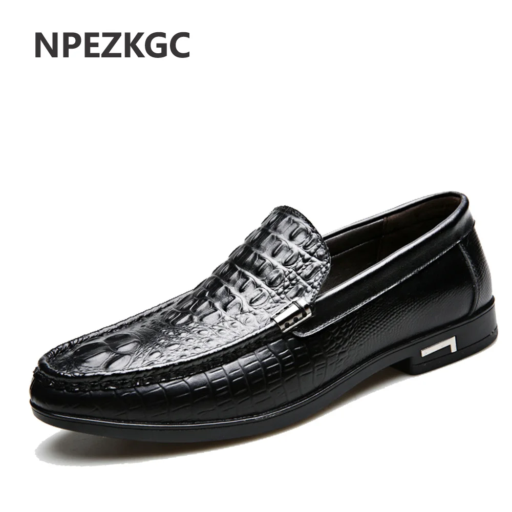 Туфли NPEZKGC мужские из натуральной кожи модная повседневная обувь для вождения