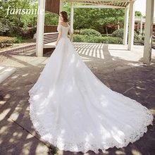 Fansmile Новое поступление Vestido De Noiva кружевное свадебное платье Тюлевое под заказ плюс размер Свадебный платья платье FSM-476T