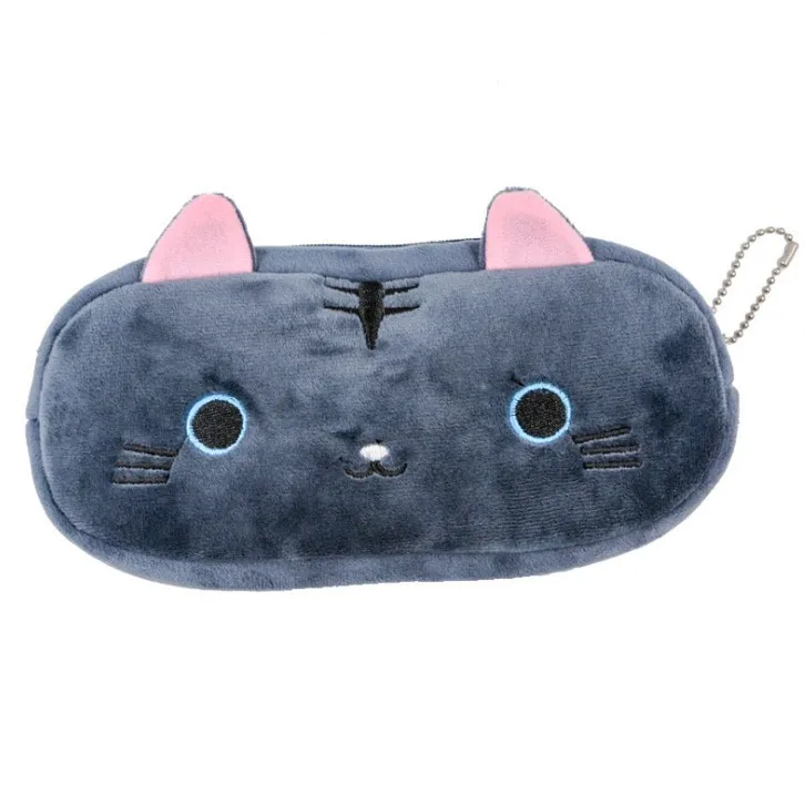 Plush Pencil Case School Supplies For Girls Stationery Office Cute Kawaii Cartoon Cat Pen Bag pouch kits Kids Gift Makeup bag (8)