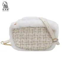 Модные поясные сумки, поясная сумка для женщин из искусственного меха, поясная сумка для женщин, модная белая черная меховая нагрудная сумка, роскошные сумки для покупок