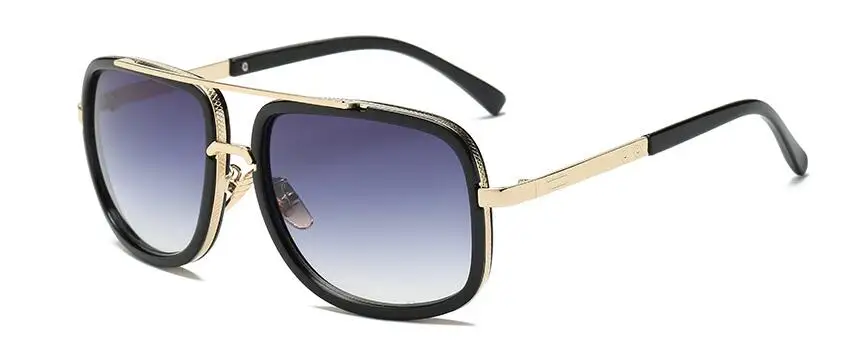 Новые модные солнцезащитные очки с большой оправой, Мужские квадратные модные очки для женщин, высокое качество, Ретро стиль, солнцезащитные очки, винтажные очки - Цвет линз: DoubleGray