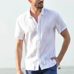 3XL повседневные мужские рубашки с короткими рукавами летние мешковатые одноцветные пляжные рубашки на пуговицах Повседневный подарок