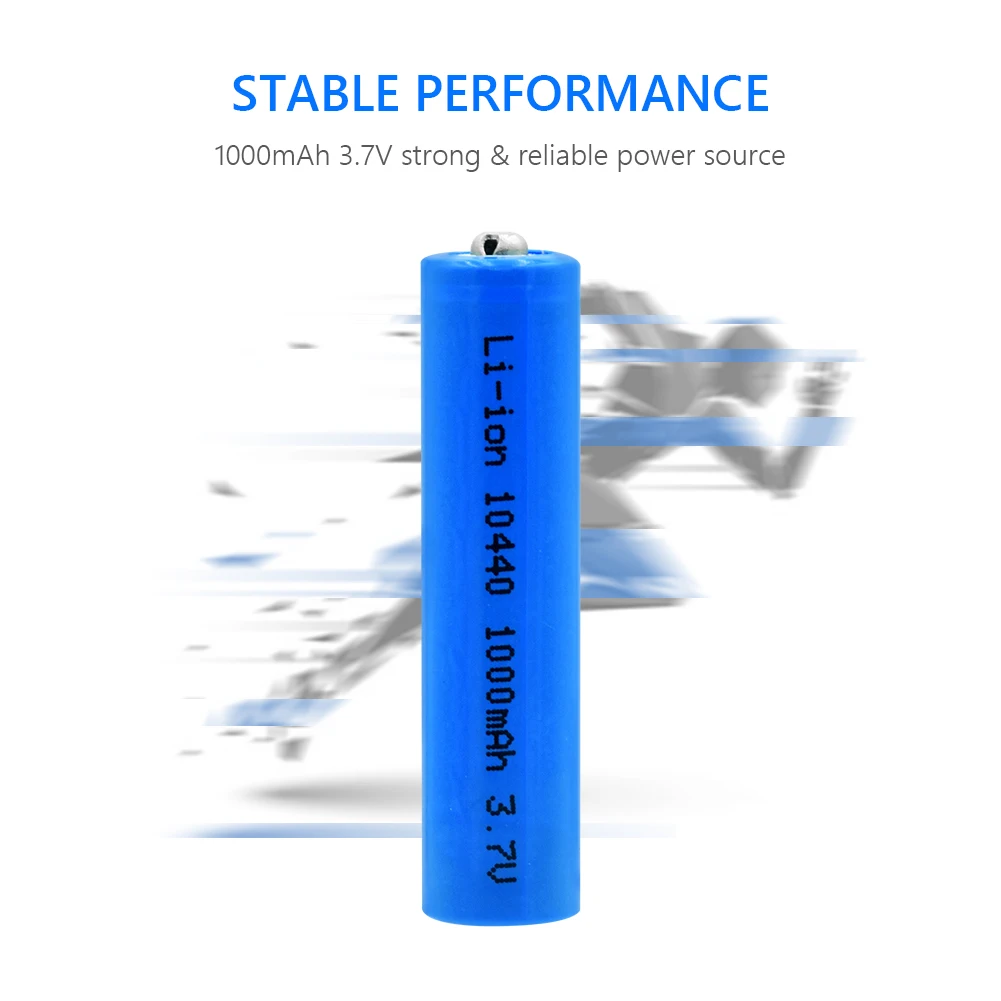 YCDC 1/2/4 шт. 10440 батарея 1000mAh 3,7 V перезаряжаемый литий-ионный аккумулятор AAA батарейки Топ на пуговицах