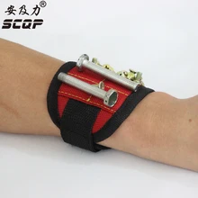 Pulsera magnética Imán Pulsera con 6 Imanes de Gran Alcance, Correa de Velcro ajustable para la Celebración de Herramientas, tornillos