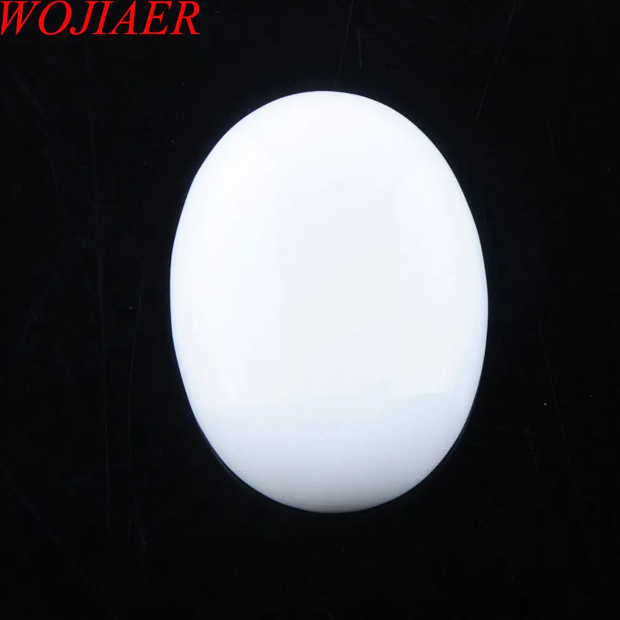 

WOJIAER Natural White Jades 22x30x8mm Gem Stones No Drilled Hole Oval Cabochon CAB Bead for Men DIY Handcrafted Jewelry PU3302