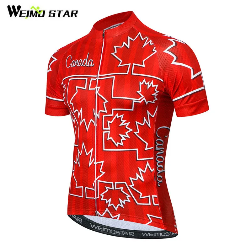 Weimostar 100 Polyester Cycling Jersey Men Summer Canada Team Downhill