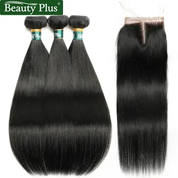 Straight Bundles With Closure Brazilian Human Hair Weave With Closure Baby Hair Beauty Plus Pre Colored Non Remy One Pack Hair Straight Bundles With Closure Brazilian Human Hair Weave With Closure Baby Hair Beauty Plus Pre Colored Non Remy One Pack Hair