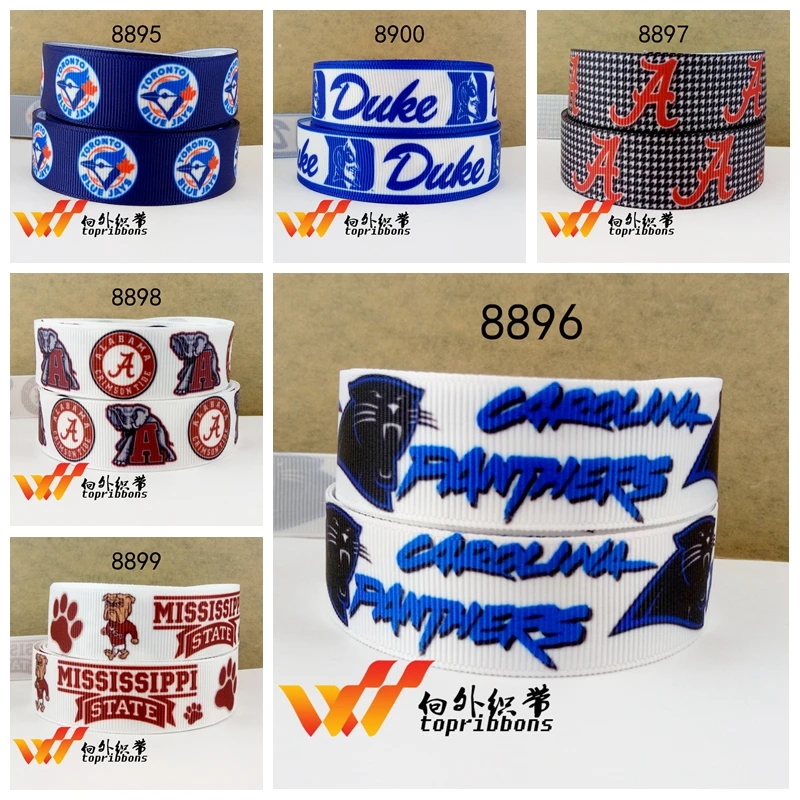 

Free shipping 50 yard sport printed grosgrain ribbon 8896