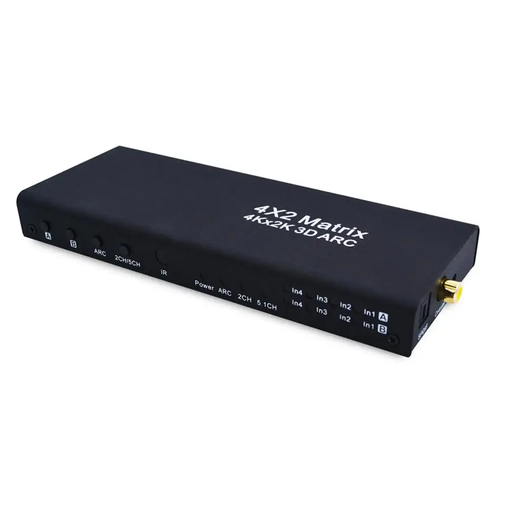 

4x2 HDMI Matrix Switch Switcher Support ARC 4Kx2K Splitter with Remote Control 2019NEW
