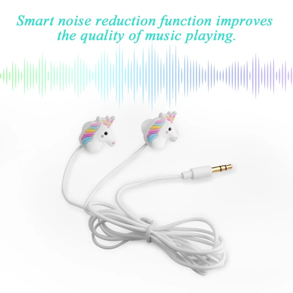 Speciale Unicorni Auricolari Cartone Animato Colorato Arcobaleno Cavallo In Ear Auricolare 3 5mm Auricolari Con Microfono Mini Auricolare Per Smartphone in