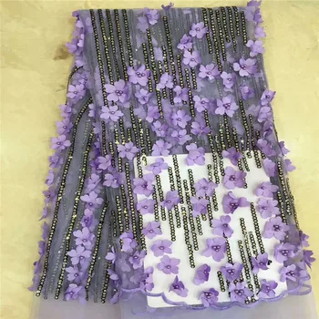 

2019 New style French net lace fabric 3D flower African tulle mesh lace fabric high quality african lace fabric dress xc14-15
