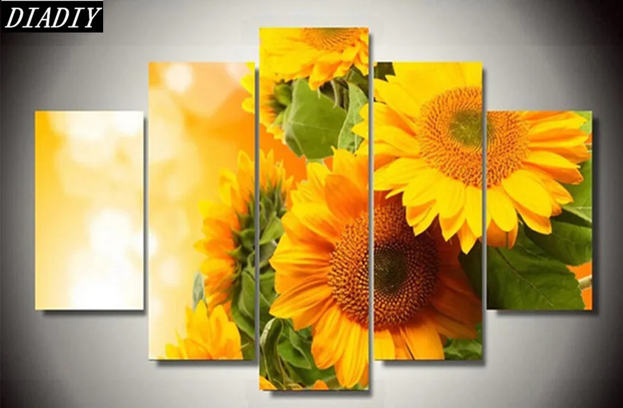5 шт. набор для алмазной вышивки сделай сам|painting cross stitch|sunflower vasediamond painting stitch |