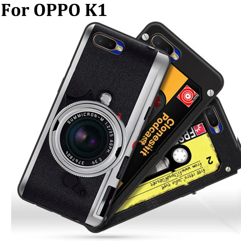 6 4 &quotдля OPPO K1 чехол задняя крышка Ретро Мультфильм Мягкий силиконовый для