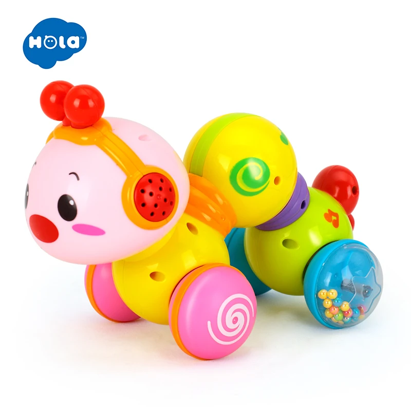 Дешево HOLA 997 ползучий червь прекрасный музыкальный Brinquedos Bebe червь пресс функция с музыкой и светильник обучающие игрушки для детей