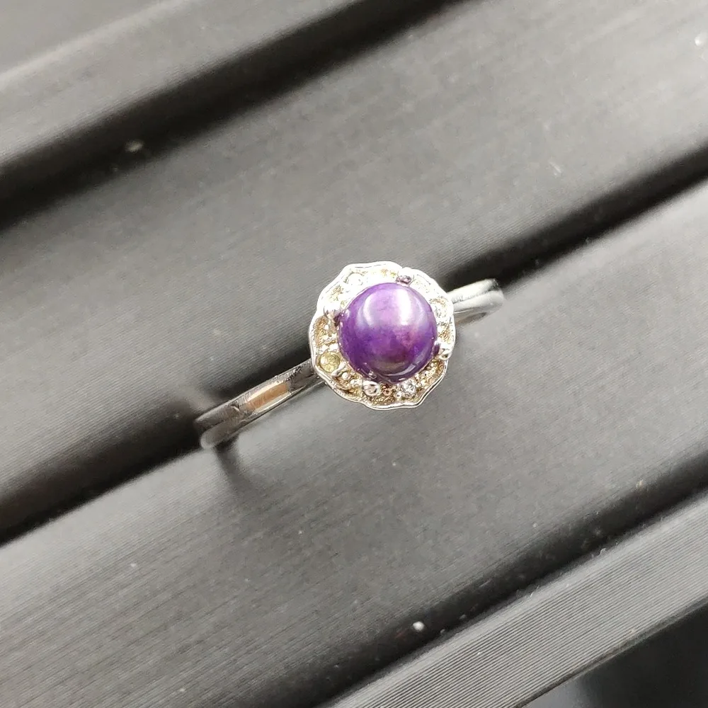 

Genuine Natural Sugilite Purple Lady Woman Ring Jewelry Healing Stone Adjustable Size 925 Silver South Africa Sugilite AAAAA