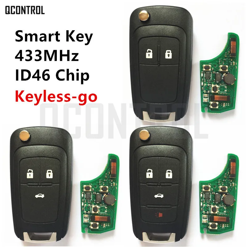 QCONTROL Смарт дистанционные брелки для ключей, пригодный для Chevrolet 2/3/4 кнопки 433 МГц ID46 чип без ключа-go комфорт-доступа