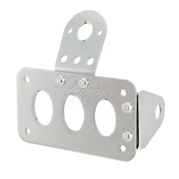 

CHROME SIDE MOUNT HORIZONTAL VERTICAL MOTORCYCLE LICENSE PLATE BRACKET Fit CRUISER CHOPPER OLD SCHOOL METRIC BIKE