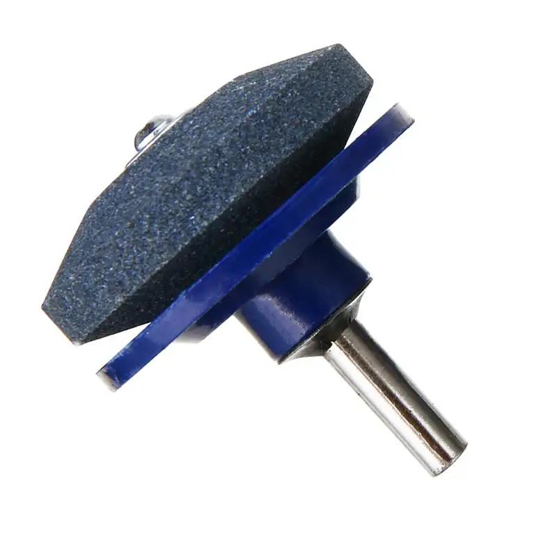 

2pcs/Set 50MM Faster Blade Sharpener Lawn Mower Universal Grinding Rotary Drill Cuts Lawnmower Blade Sharpener (Blue)