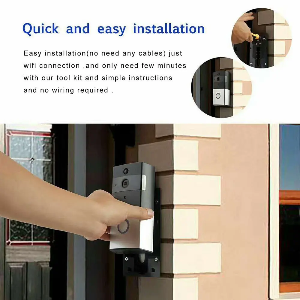 Kruiqi Wireless Intercom Doorbell Video Camera WiFi IP 720P PIR Alarm IR Night Vision Two Way Audio Home Security Camera