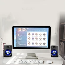 SADA-компьютерный динамик светодиодный компьютерный динамик USB проводной динамик бас стерео музыкальный плеер сабвуфер динамик для ноутбука