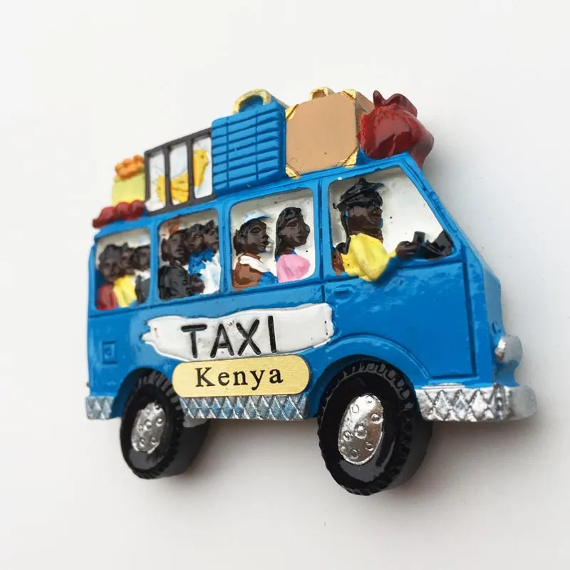 Маленькая наклейка на холодильник в форме автобуса Африка кенийский пейзаж