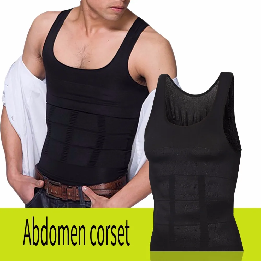 Men's Body Shapers Sculpting Vest Slim N Lift Weight Loss Shirt
