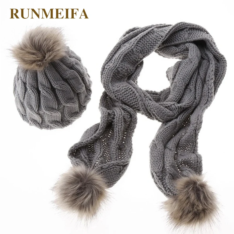 2108 классический модный акриловый Теплый шарф и шапка набор для женщин осень и зима твердый шарф шляпа подарок
