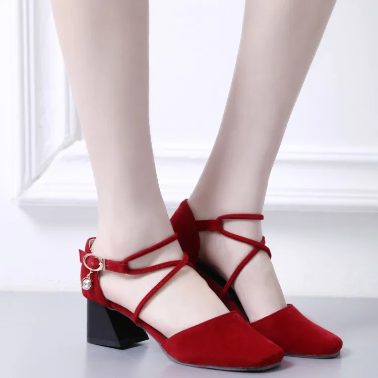

Big Size 11 12 13 14 ladies high heels women shoes woman pumps Package toes Package toes Cingulate Thick with Single shoes