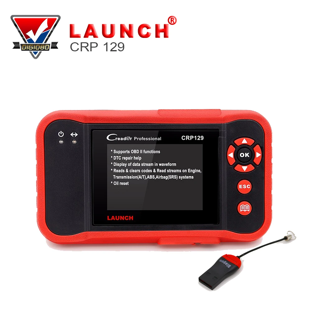 Original Launch X431 Creader CRP129 Car Scanner OBDII Diagnostic Tool Auto Code Readers Support 4 System