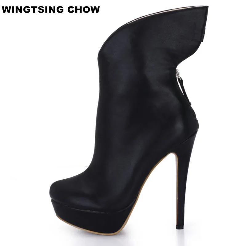 Brand New Ankle Boots For Women Sexy High Heels Comfort Platform Leather Shoes Women Boots Autumn Winter Shoes Woman Pumps