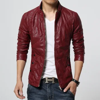 

2018 New Men's Pu Leather Casual Leather Jacket Large Size Korean Slim Men's Spring And Autumn Leather Jacket