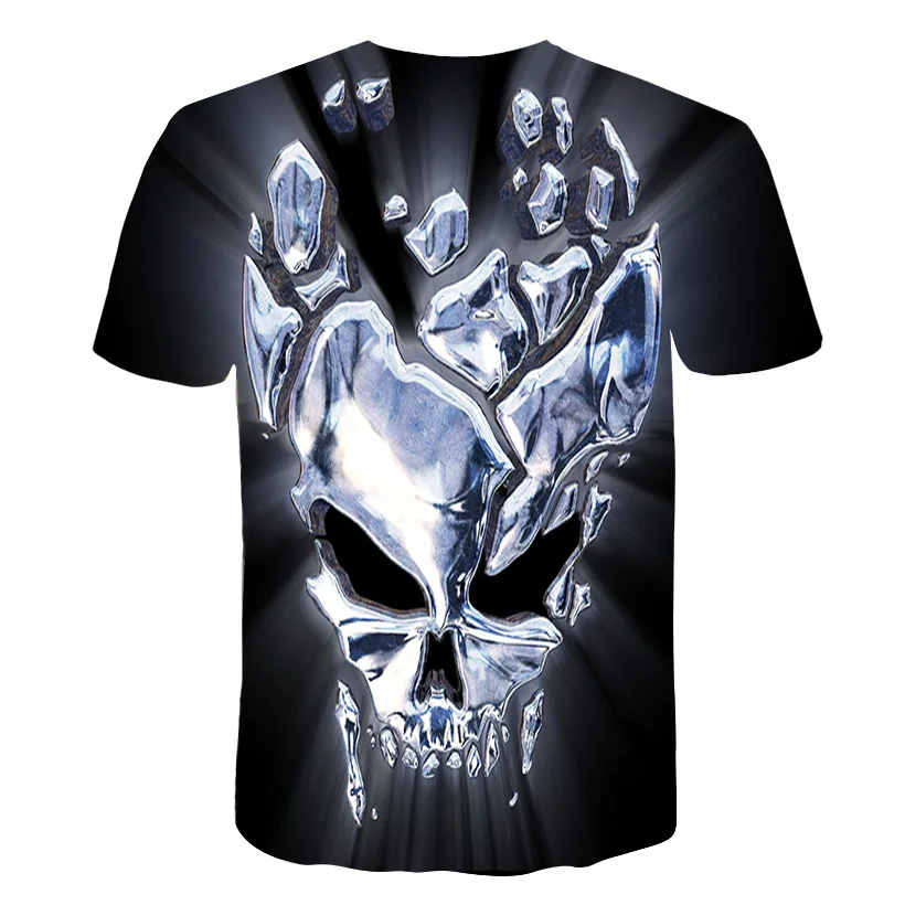 Skull T Shirt Men Black Tshirt Funny Punk Rock Clothes Military 3d Print T-shirt Hip Hop Mens Clothing Summer Streetwear
