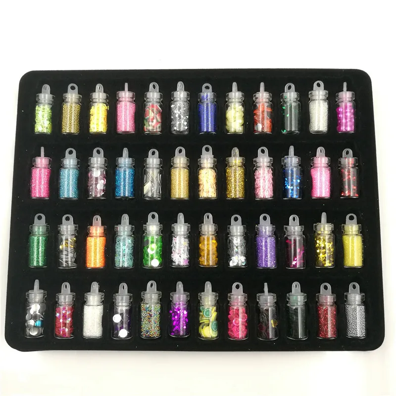 48 bottles/pack nail glitter powder fitness women decoration crush shell pearl beads mini bottle nail art charm 48 bottles/pack nail glitter powder fitness women decoration crush shell pearl beads mini bottle nail art charm