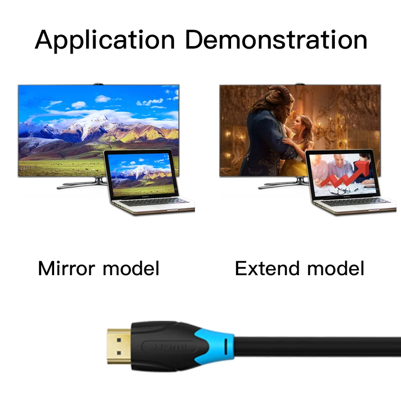 Кабель Vention HDMI 2,0 позолоченный 4K* 2K 60Hz UHD HDMI кабель 1 m/2 m/3 m/5 m/8 m/10 m или HD tv lcd для ноутбука PS3 проектор компьютер