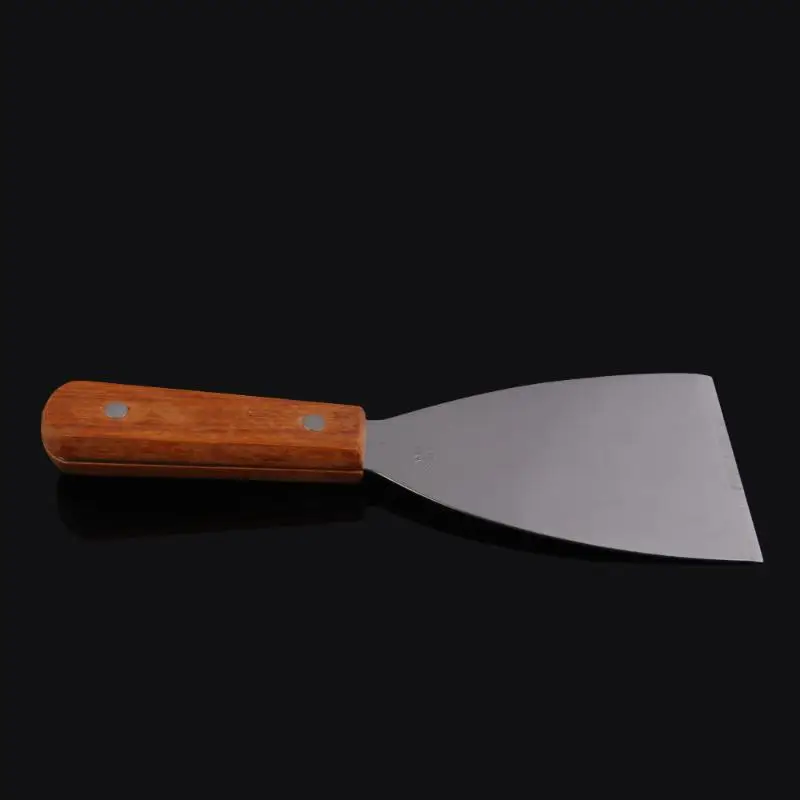 Кухонная лопатка для блинов, лопатка с деревянной ручкой, лопатка из нержавеющей стали для блинов, теппаньяки, кухонная утварь