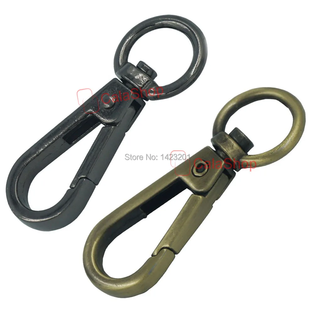 2x Solid Brass Trigger Swivel Snap Hook Ring Clip Key Holder Key Ring 13mm 